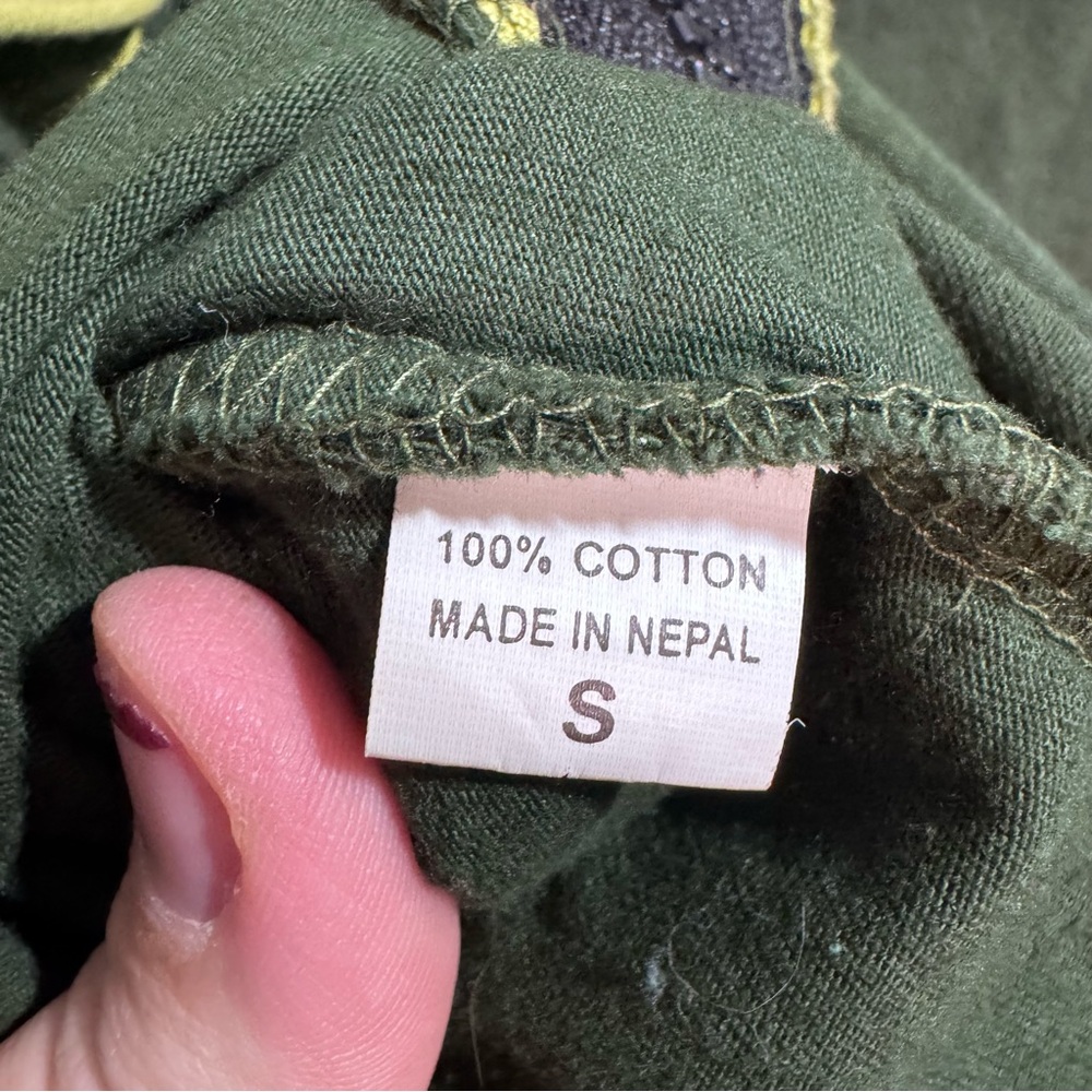 Monkey Temple Elf Pixie Hooded Jacket Green Cotto… - image 3